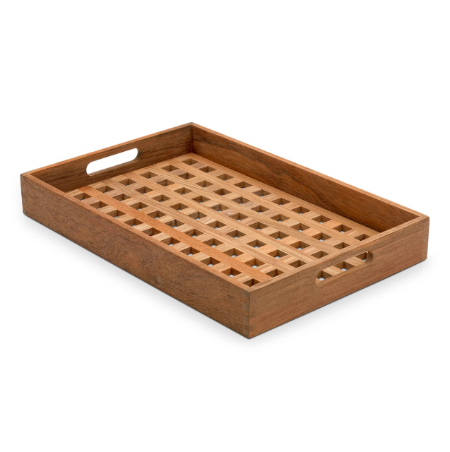 Tray with characteristic grating