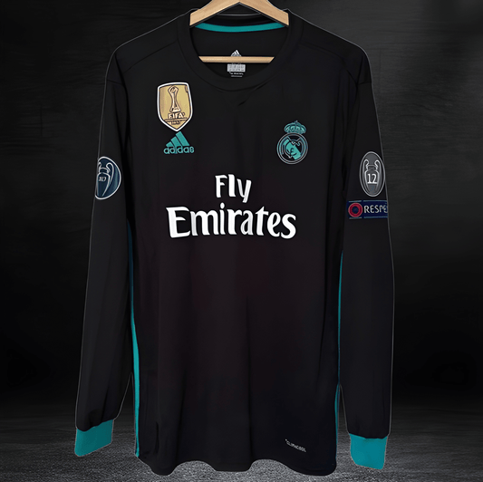Real Madrid Cristiano Ronaldo #7 2017/18 Away Long Sleeve Jersey UCL Patch