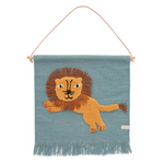 Children's tapestry with animal motif, lion