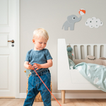 Wall decoration, Deer Friends, multi-fabric