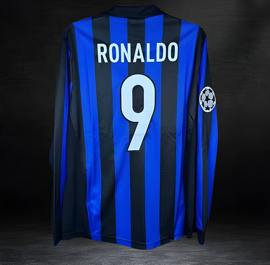 Inter Milan 1998-99 Home Long Sleeve Soccer Jersey Men's RONALDO #9
