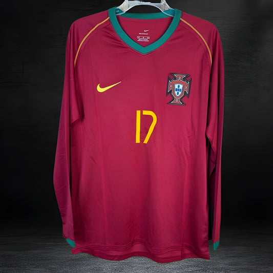 Portugal 2006 Home Long Sleeve Soccer Jersey Men's RONALDO #17