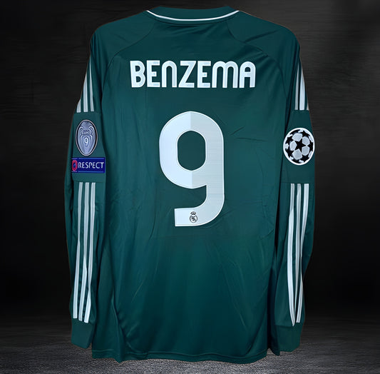 Real Madrid 2012-13 Third Long Sleeve Soccer Jersey Men's BENZEMA #9